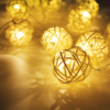 Serie 10 LUCES LED BOLA RATTAN