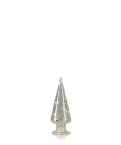 Adorno Árbol Luz LED Glass Tree w/ Silver Beads-Small 6¨