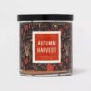 15 oz 2-Wick Lidded Glass Jar Autumn Harvest Candle Black