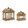 Set 2 cajas Madera y vidrio Grandes  9.5"L x 11"H, 12.5"L x 15"H