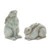 Rabbit (2 estilos ) 5"H, 9.25"H Resina gris /verde