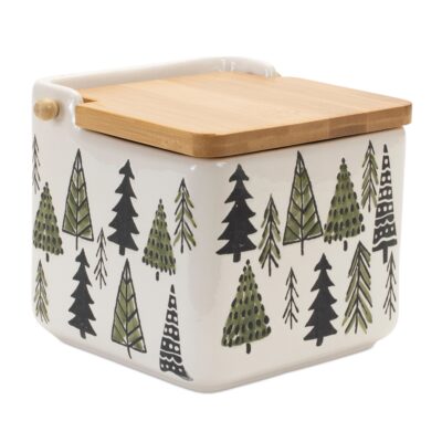 Canasta Ceràmica pinos  5"D x 4.75"H
