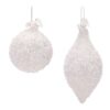 Adorno de Vidrio Blanco escarchado (2 estilos ) 4"D, 6"L