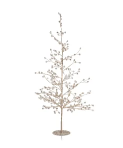 Arbol con Adornos de Vidrio y bayas , Gold  23" unidad