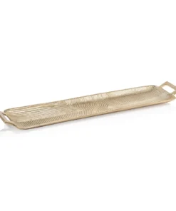 Bandeja Grande con texrura Dorada Aluminum -30" x 7"